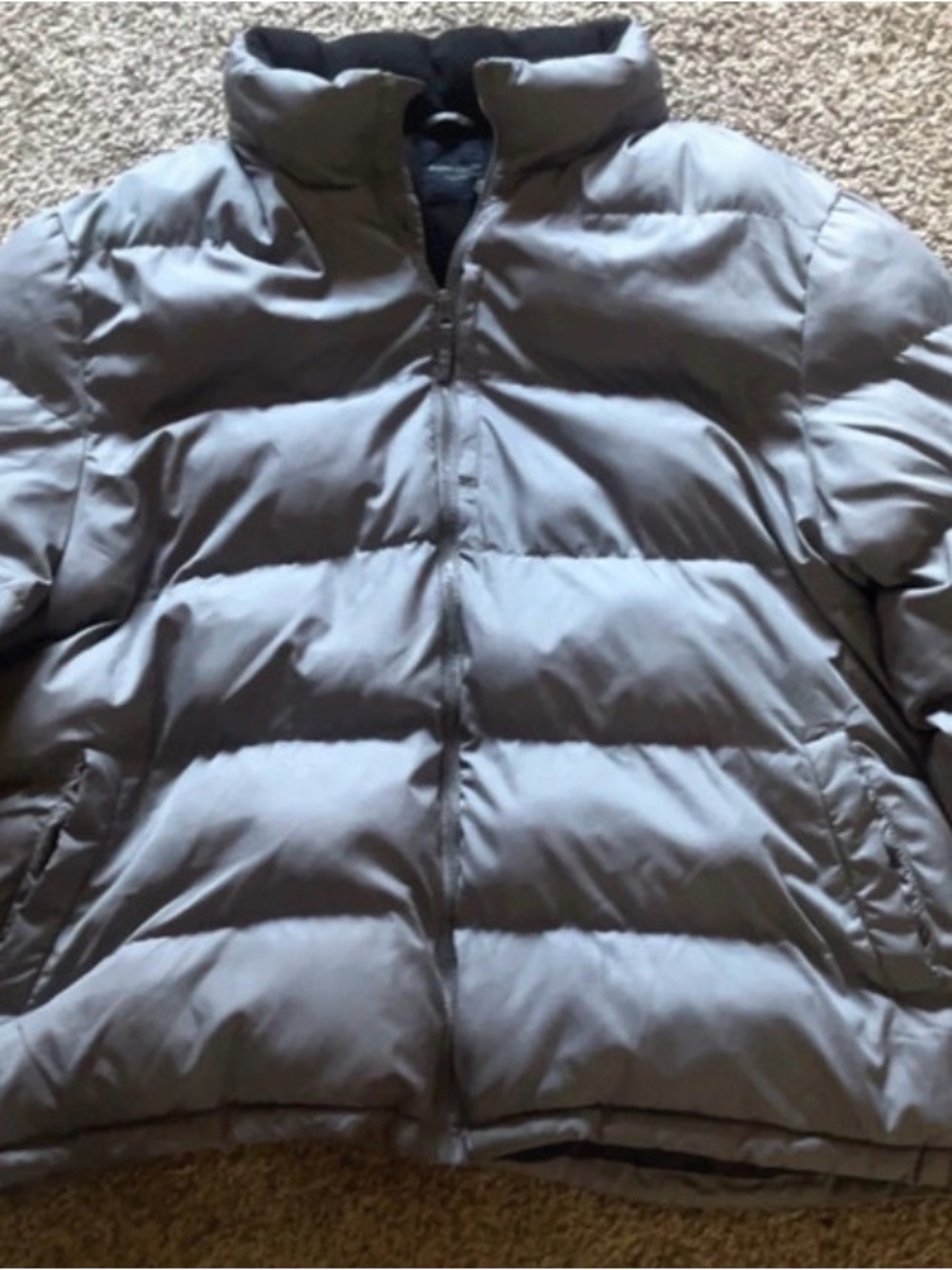 Faded Glory Men's Light Gray Quilted Puffer Jacket XXL